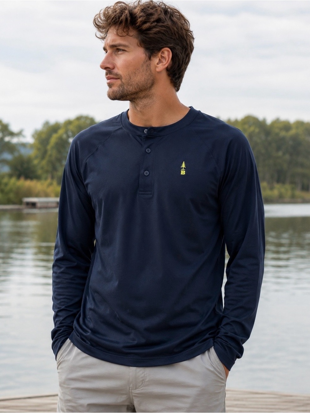 NWT Bass Outdoor Men’s Hilltop Long Sleeve Henley